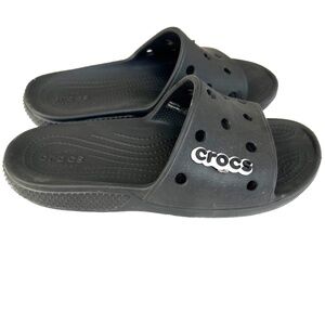 Crocs Classic Slides Black Sandals Mens 4 Womans 6 Slip on Shoes Beach Water